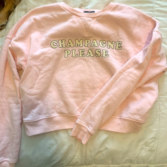 “Champagne Please” Cropped Sweatshirt - Picture 2 of 2
